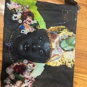 Beautiful Artistic Print Denim Clutch